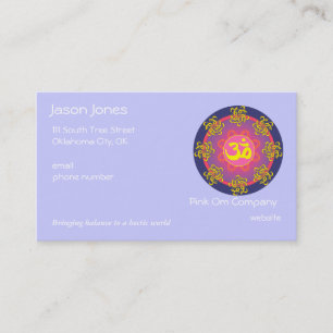 OM symbol (blue border) business card