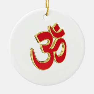 Om symbol ceramic ornament