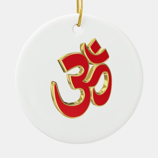 Om symbol ceramic ornament (Front)