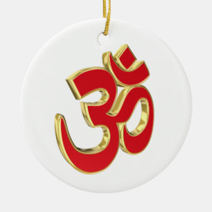 Om symbol ceramic ornament