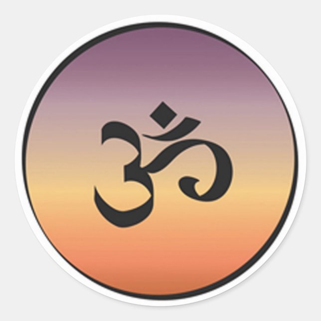 Om Symbol Classic Round Sticker (Front)