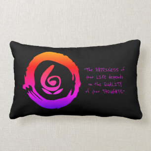 Om symbol colourful affirmation typography lumbar cushion
