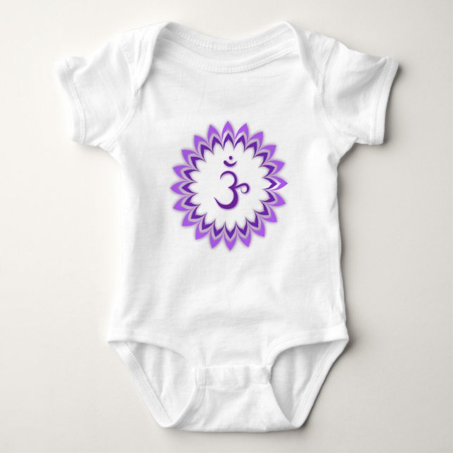 Om Symbol / Crown Chakra Baby Bodysuit (Front)