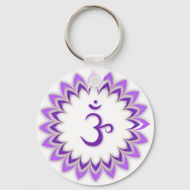 Om Symbol / Crown Chakra Key Ring (Front)
