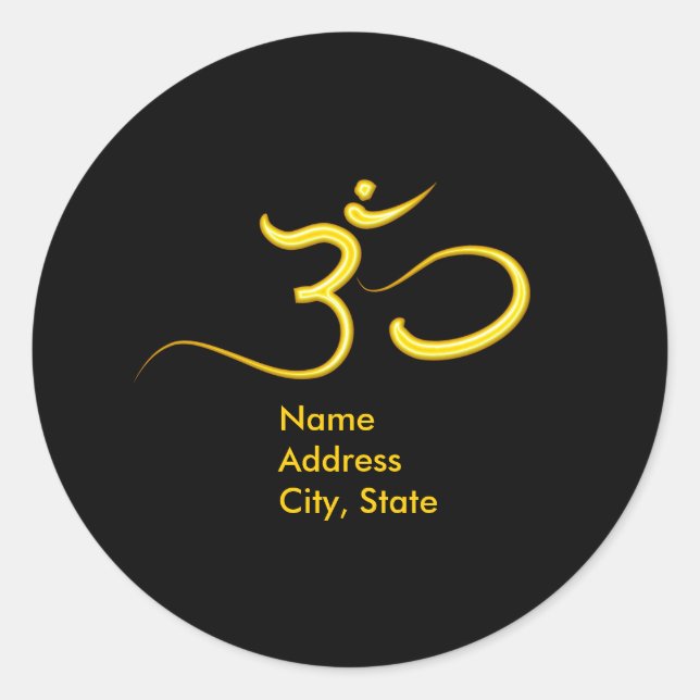 Om symbol envelope stickers (Front)