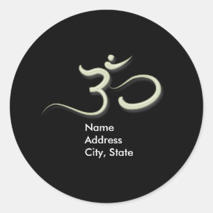Om symbol envelope stickers/DIY background Colour Classic Round Sticker