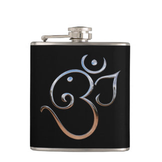 Om Symbol Hip Flask