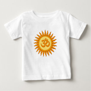 Om Symbol in Radiant Sun Spiritual Hindu Design Baby T-Shirt