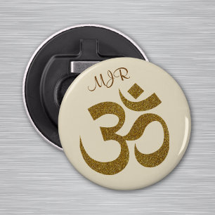 Om Symbol Initials 2.25-in Magnet Bottle Opener