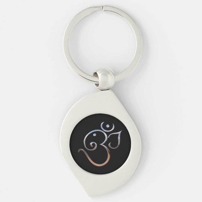 Om Symbol Key Ring (Front)