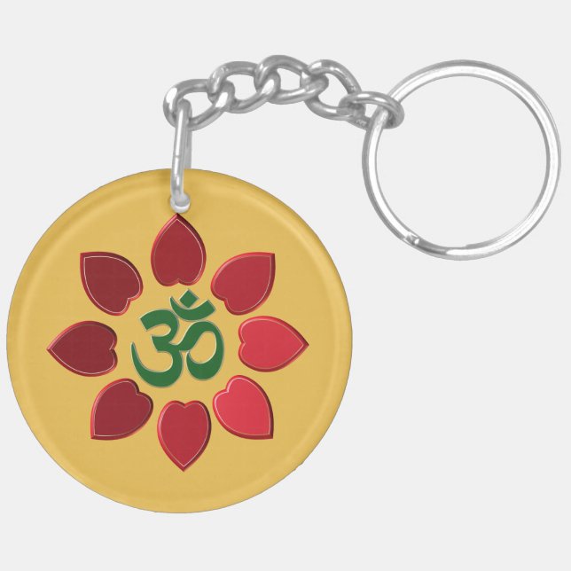 Om symbol key ring (Back Left)