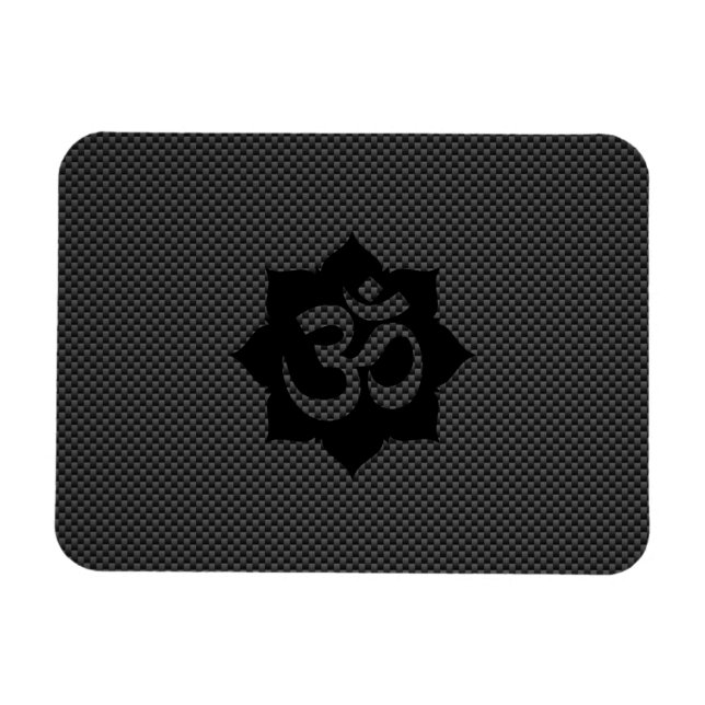 OM Symbol Lotus Spirituality Yoga Carbon Style Magnet (Horizontal)