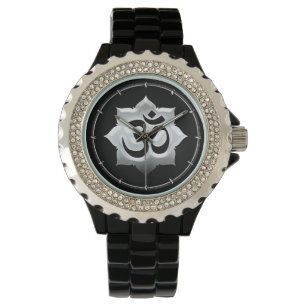 OM Symbol Lotus Spirituality Yoga Crest Watch