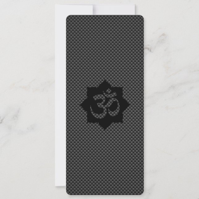 OM Symbol Lotus Spirituality Yoga in Carbon Fibre (Front)