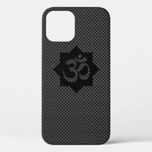 OM Symbol Lotus Spirituality Yoga in Carbon Fibre iPhone 12 Case