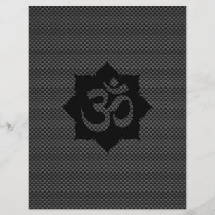 OM Symbol Lotus Spirituality Yoga in Carbon Fibre Flyer