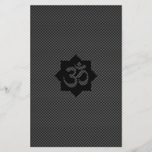 OM Symbol Lotus Spirituality Yoga in Carbon Fibre Flyer