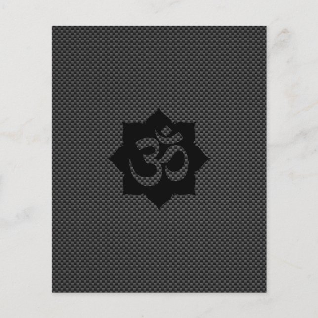 OM Symbol Lotus Spirituality Yoga in Carbon Fibre Flyer (Front)