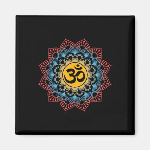 Om Symbol Mandala Flower Meditation Workout Yoga L Magnet