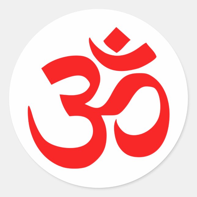 Om Symbol Mystical Sound in Hindu and Buddhism Classic Round Sticker (Front)