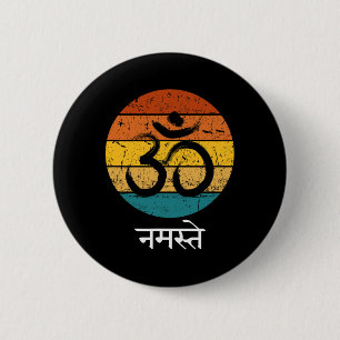 Om Symbol Namaste Ohm Hindu Zen Tantra Yoga Spirit 6 Cm Round Badge