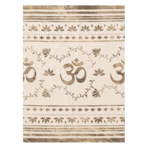 OM symbol ornament - pastel gold Tablecloth