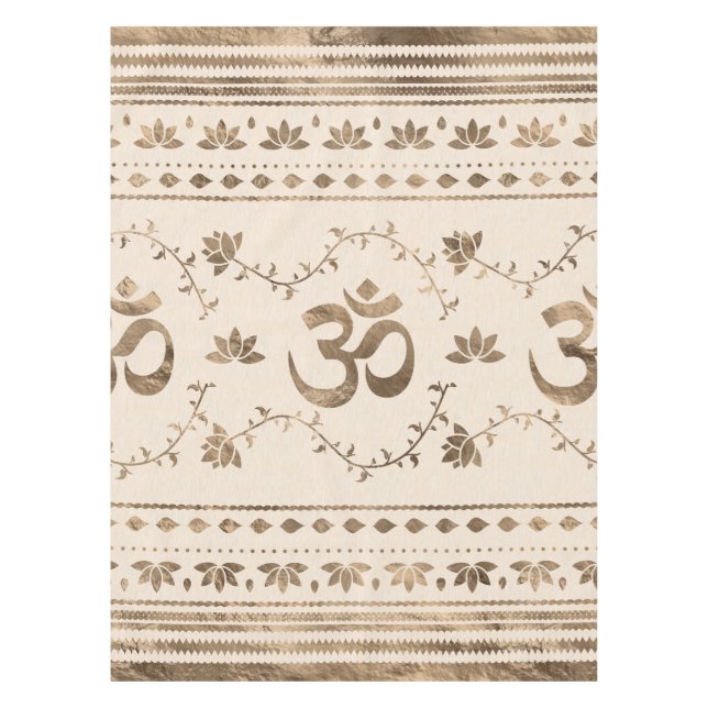 OM symbol ornament - pastel gold Tablecloth (Front)