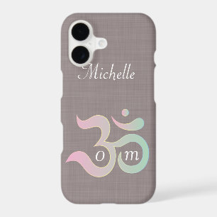 Om symbol pastel pink green mauve customised name