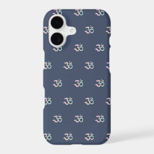 Om symbol pattern Sanskrit pastel pink green blue