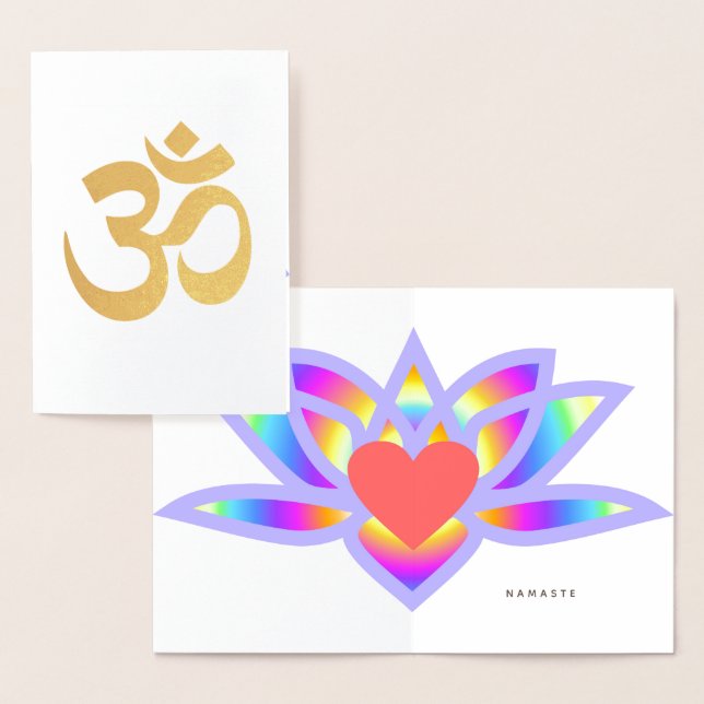 Om Symbol Rainbow Lotus Foil Card (Display)