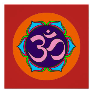 om symbol sacred Buddhism religion zen yoga flower Poster