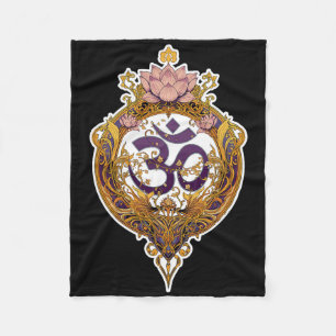 Om Symbol Spiritual Zen Peace Yoga Meditation Fleece Blanket