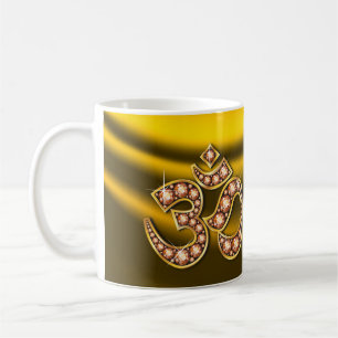 Om Symbol with "Amber" or "Topaz" Stones Cup
