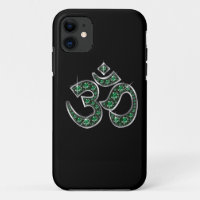 Om Symbol with "Emerald" Stones