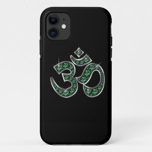 Om Symbol with "Emerald" Stones iPhone 11 Case