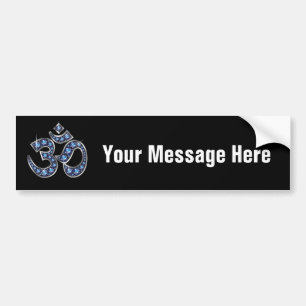 Om Symbol with "Sapphire" Stones Bumper Sticker