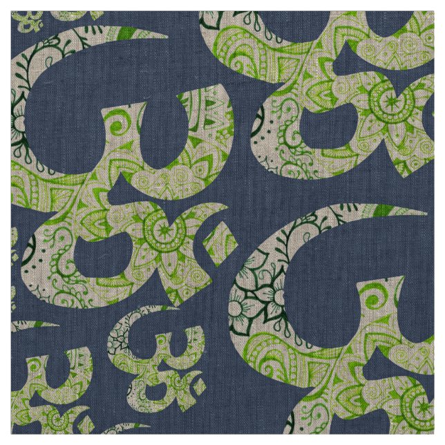 om texture print linen fabric (Swatch)