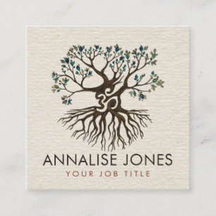 Om Tree Square Business Card