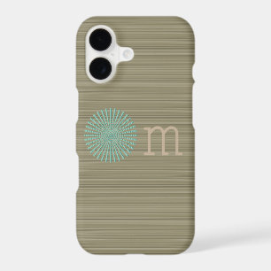 Om turquoise olive green zen stripes