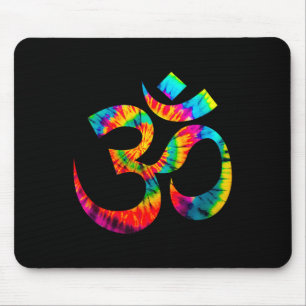 Om Yoga Aum Ohm Hindu Spiritual Meditation Tie Dye Mouse Pad