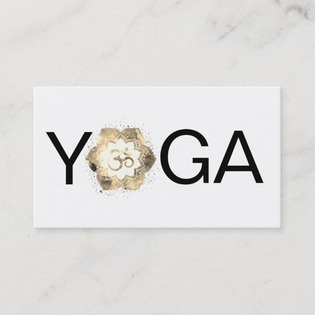 *~* OM Yoga Lotus . Mandala Instructor Teacher Business Card (Front)