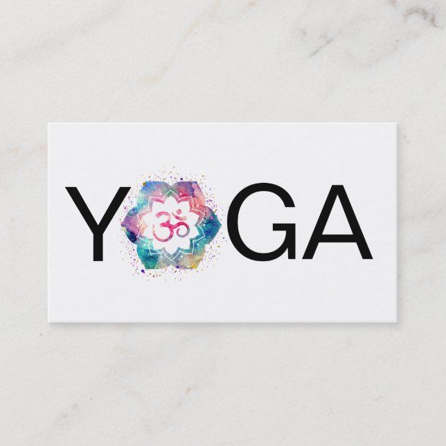 *~* OM Yoga Lotus Mandala Teacher Instructor Business Card (Front)