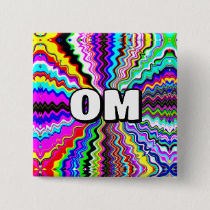 OM ( you may change the word ) 15 Cm Square Badge