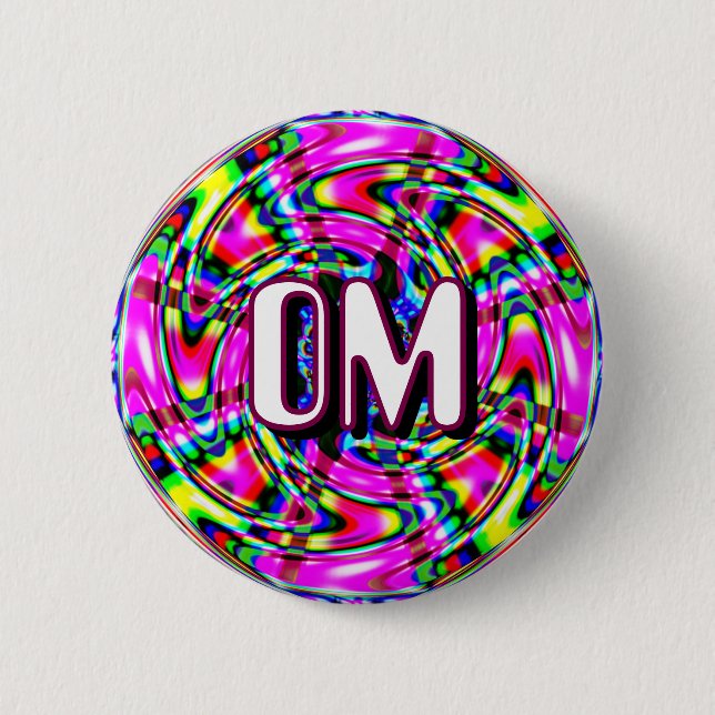 OM (you may change the word) 6 Cm Round Badge (Front)