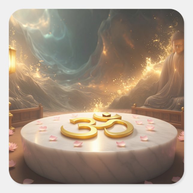 OM - ZEN BUDDHISM SQUARE STICKER (Front)