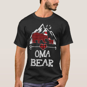 Oma Bear Red Buffalo Plaid Oma Bear Pajama T-Shirt