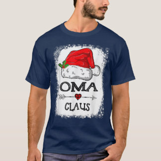Oma Claus Christmas Light Pajama Family Matching X T-Shirt