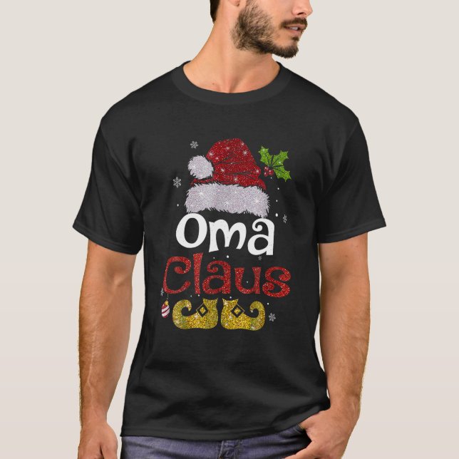 Oma Claus Shirt Christmas Pajama Family Matching X (Front)