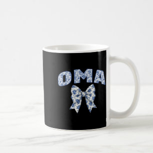 Oma Coquette Toile Blue Bow Floral Family Matching Coffee Mug