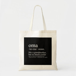 Oma Definition Funny Grandma Women Mother's Day Ch Tote Bag